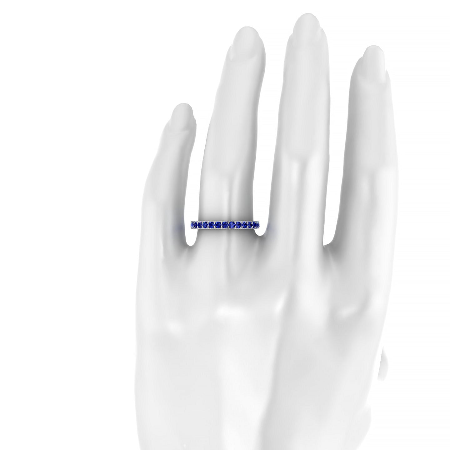 Fusion | 18k White Gold 2 mm Round Sapphire Ring