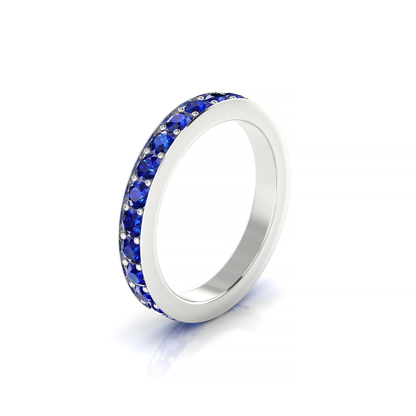 Fusion | 18k White Gold 2.5 mm Round Sapphire Ring