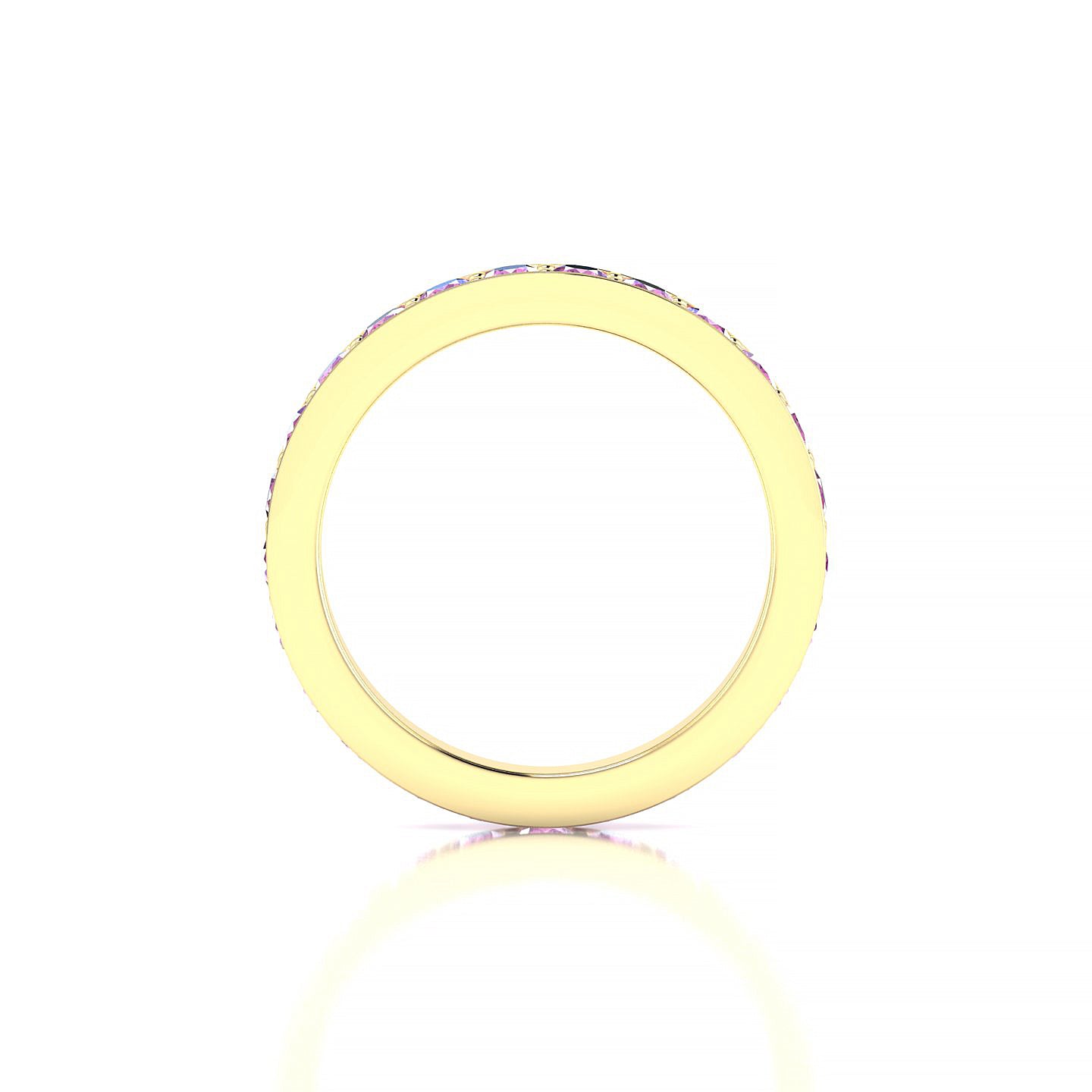 Fusion | 18k Yellow Gold 2.5 mm Round Pink Sapphire Ring