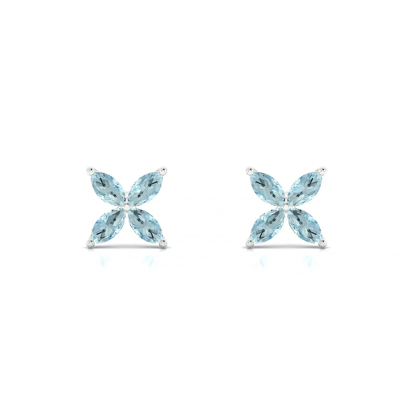 Glimpse | 18k White Gold 4 x 2 mm Marquise Aquamarine Earrings