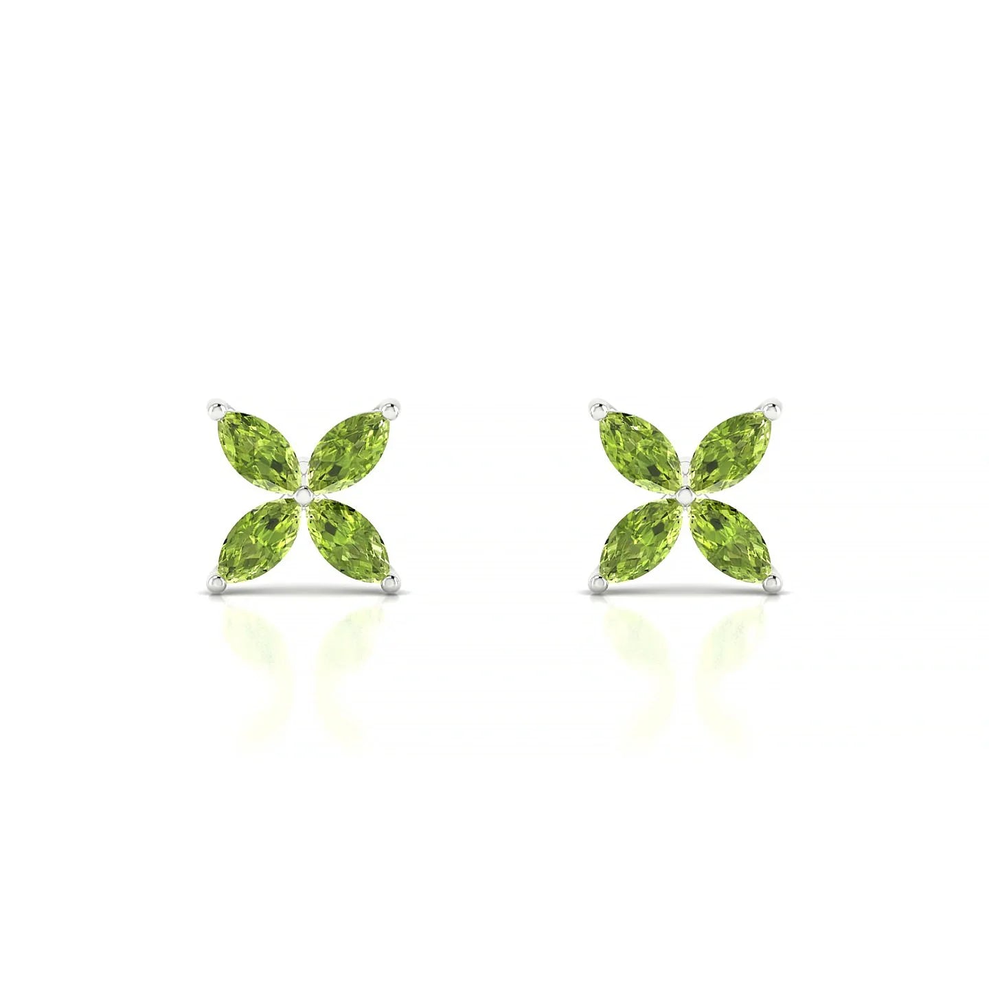 Glimpse | 18k White Gold 4 x 2 mm Marquise Peridot Earrings