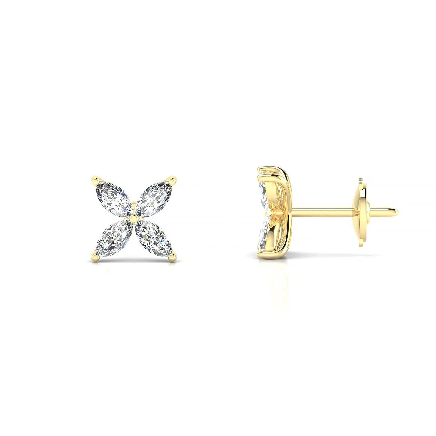 Glimpse | 18k Yellow Gold 4 x 2 mm Marquise Diamond Earrings