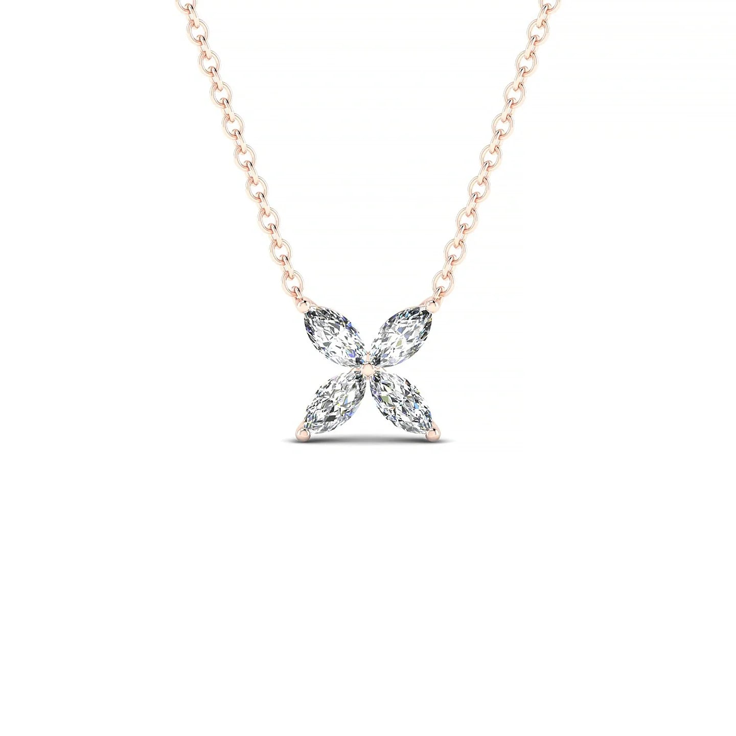 Glimpse | 18k Rose Gold 4 x 2 mm Marquise Diamond Pendant