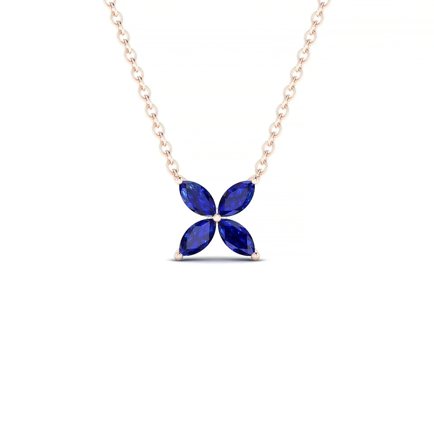 Glimpse | 18k Rose Gold 4 x 2 mm Marquise Sapphire Pendant