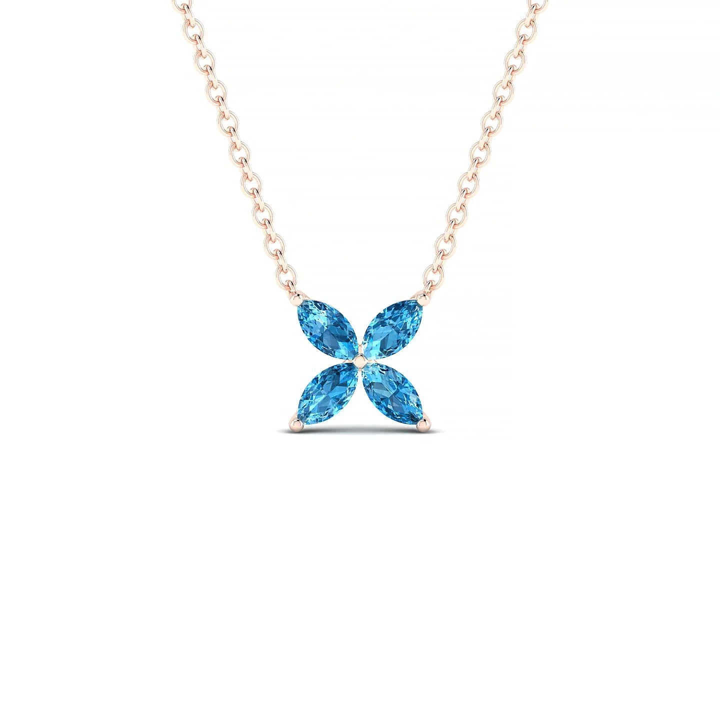 Glimpse | 18k Rose Gold 4 x 2 mm Marquise Topaz Pendant