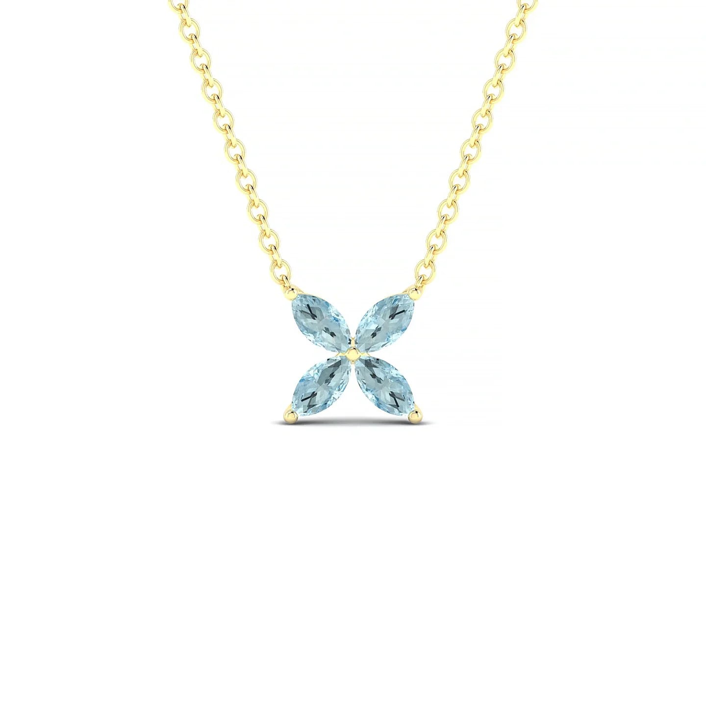 Glimpse | 18k Yellow Gold 4 x 2 mm Marquise Aquamarine Pendant