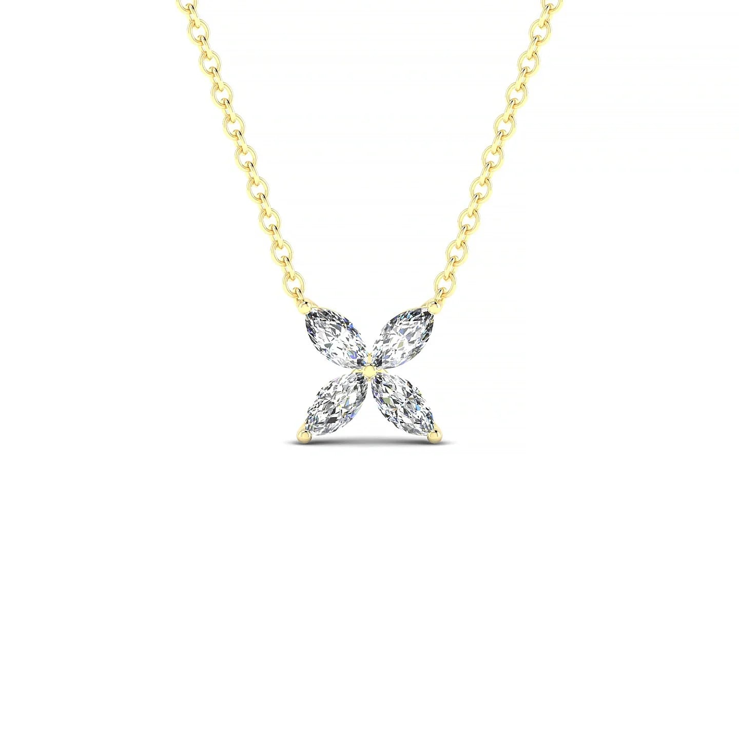Glimpse | 18k Yellow Gold 4 x 2 mm Marquise Diamond Pendant