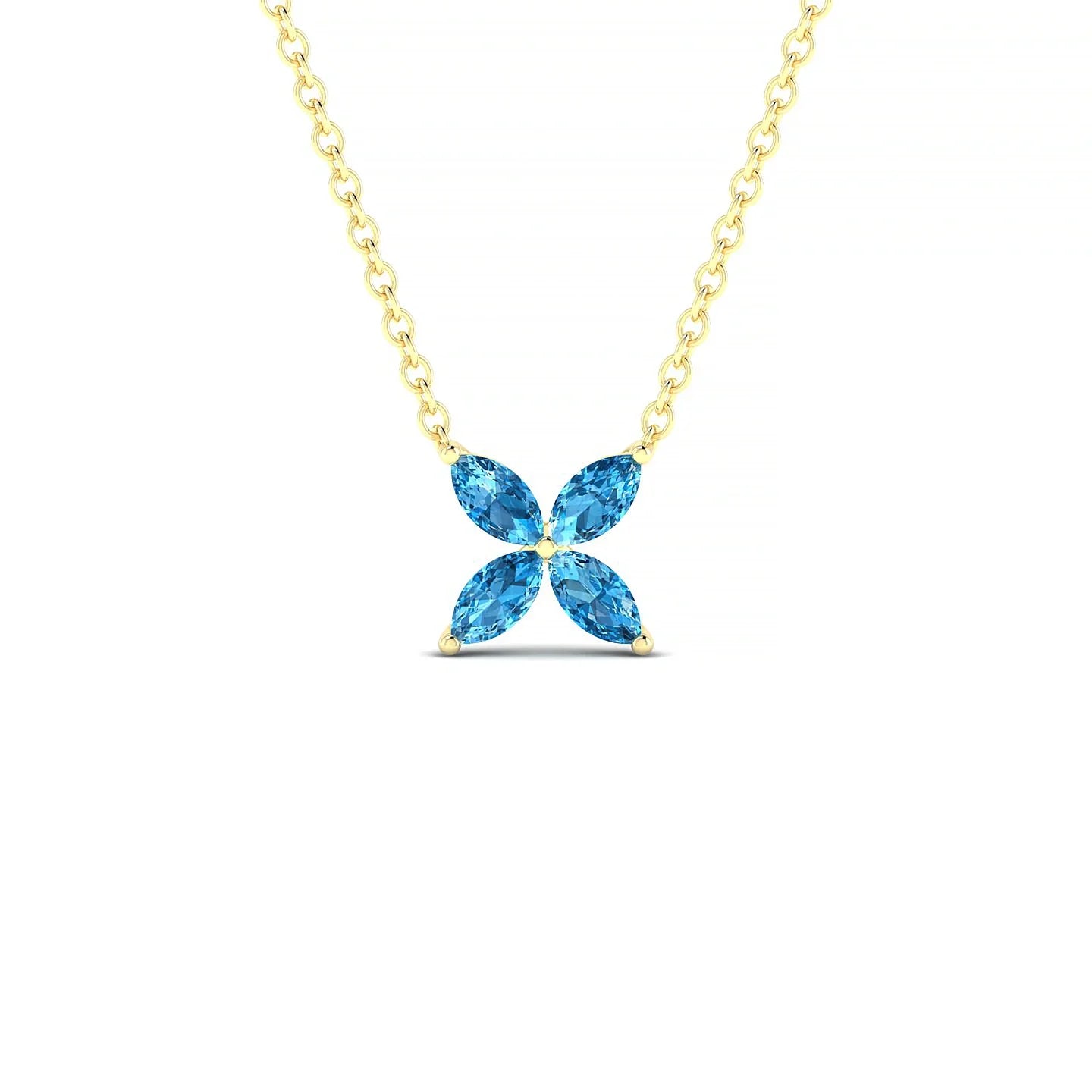 Glimpse | 18k Yellow Gold 4 x 2 mm Marquise Topaz Pendant