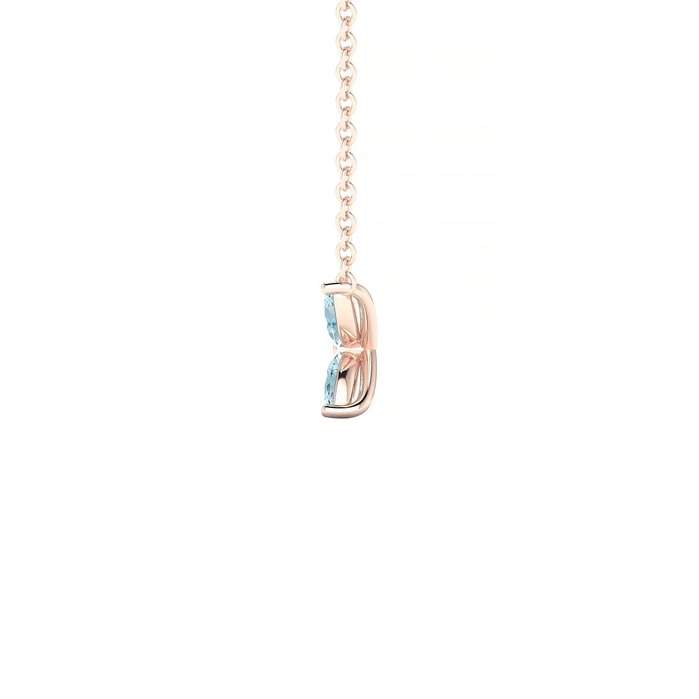 Glimpse | 18k Rose Gold 4 x 2 mm Marquise Aquamarine Pendant