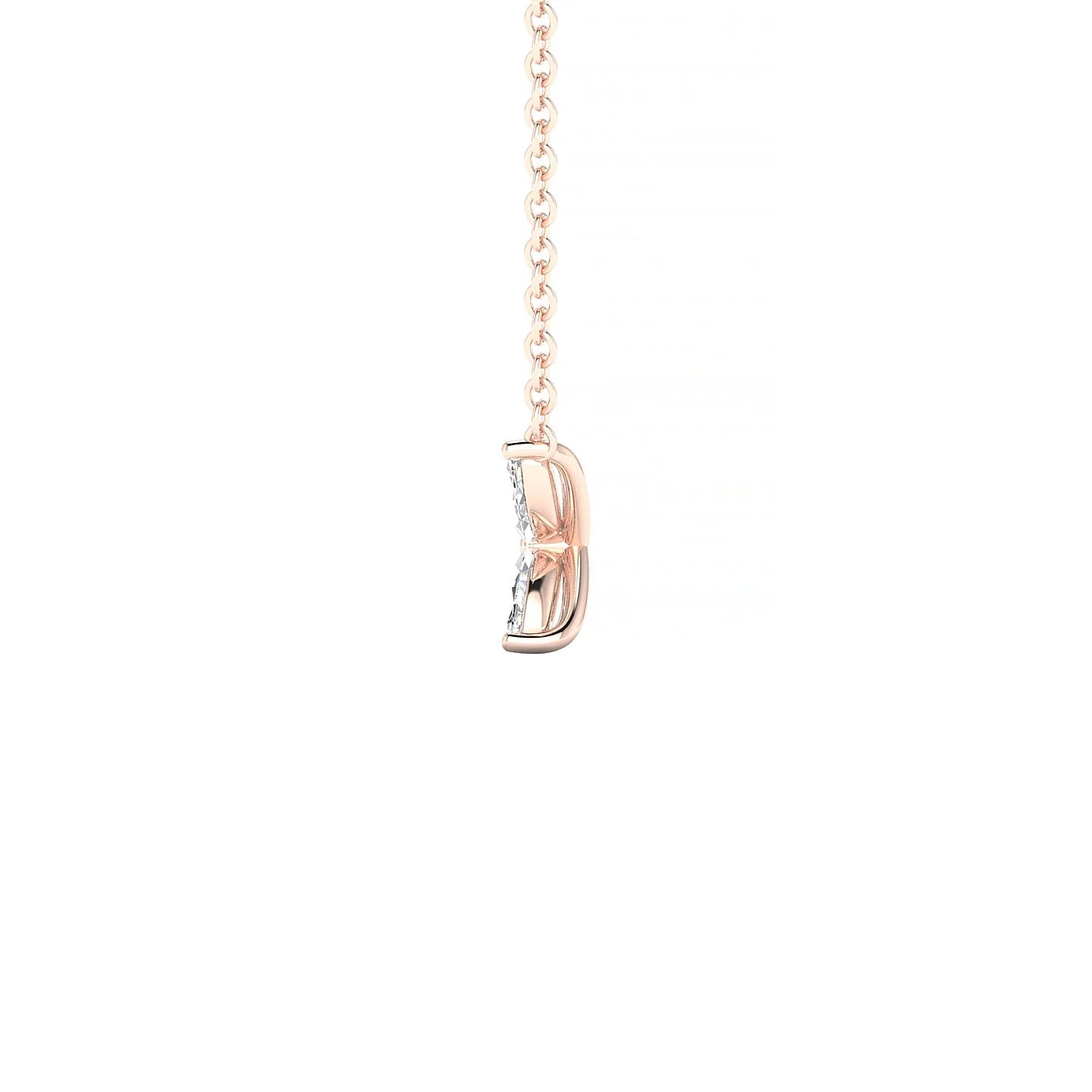 Glimpse | 18k Rose Gold 4 x 2 mm Marquise Diamond Pendant