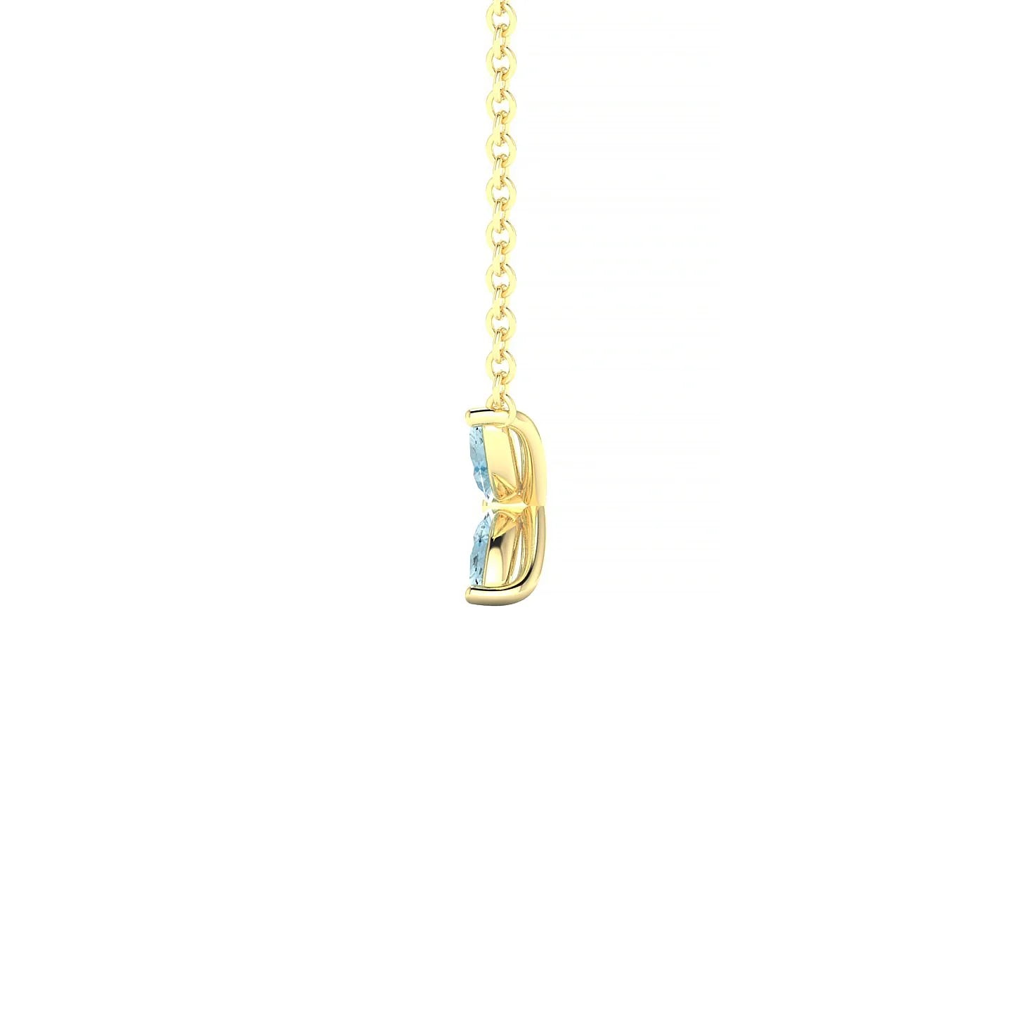 Glimpse | 18k Yellow Gold 4 x 2 mm Marquise Aquamarine Pendant