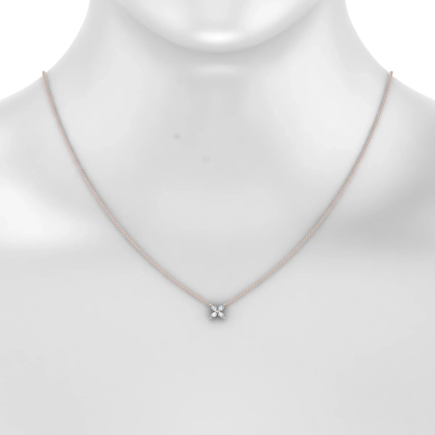Glimpse | 18k Rose Gold 4 x 2 mm Marquise Diamond Pendant