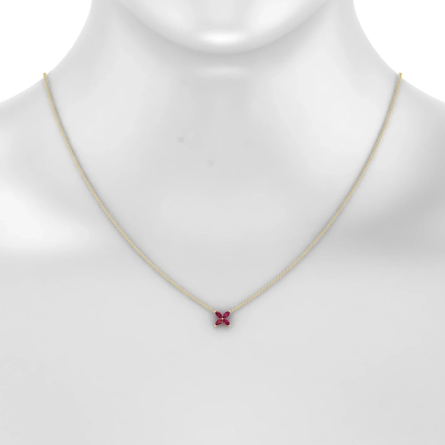 Glimpse | 18k Yellow Gold 4 x 2 mm Marquise Ruby Pendant