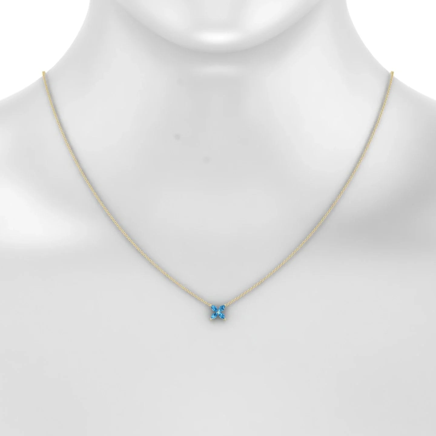 Glimpse | 18k Yellow Gold 4 x 2 mm Marquise Topaz Pendant