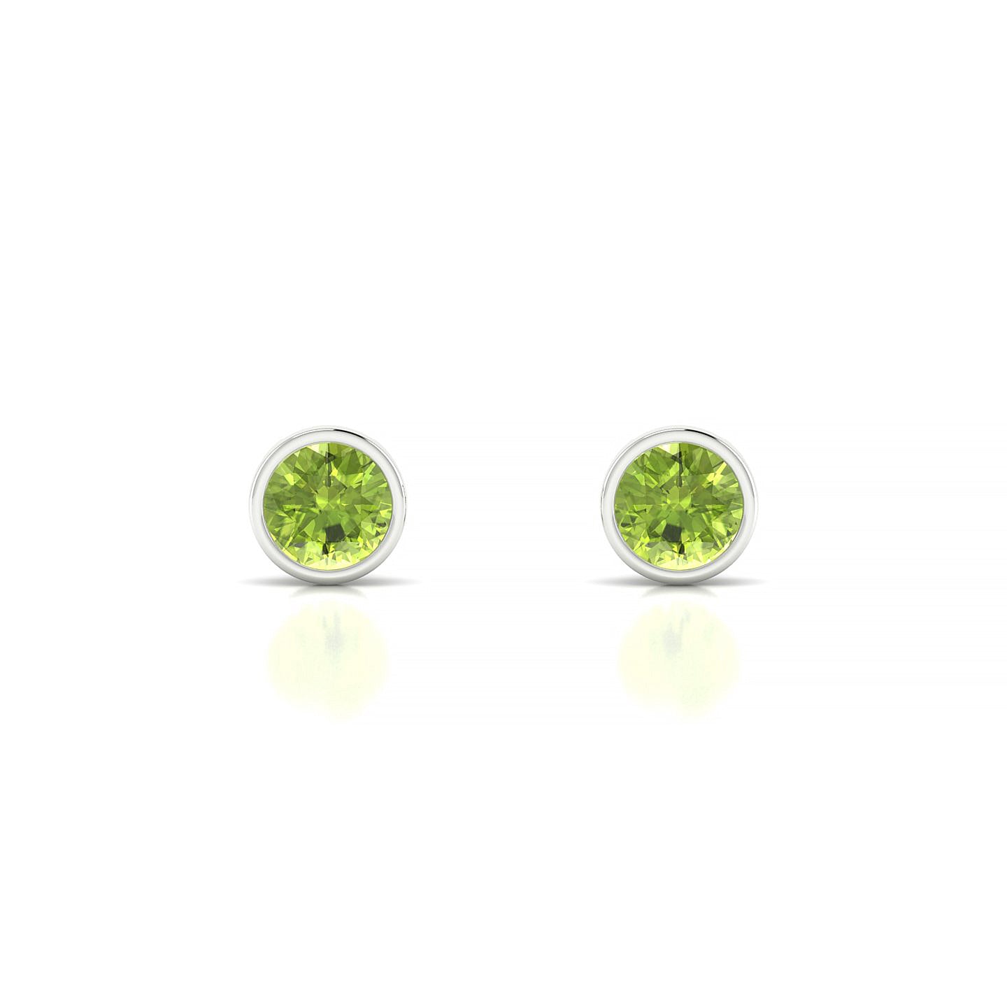 Glow | 18k White Gold 4.5 mm Round Peridot Earrings