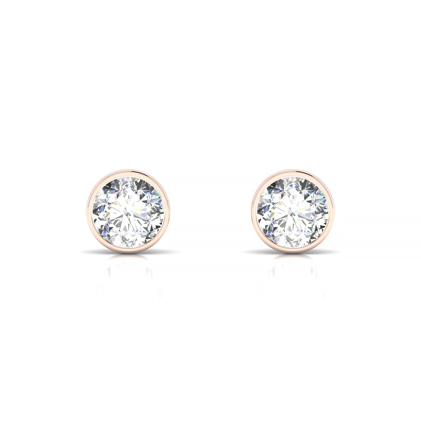 Glow | 18k Rose Gold 5.7 mm Round Diamond Earrings
