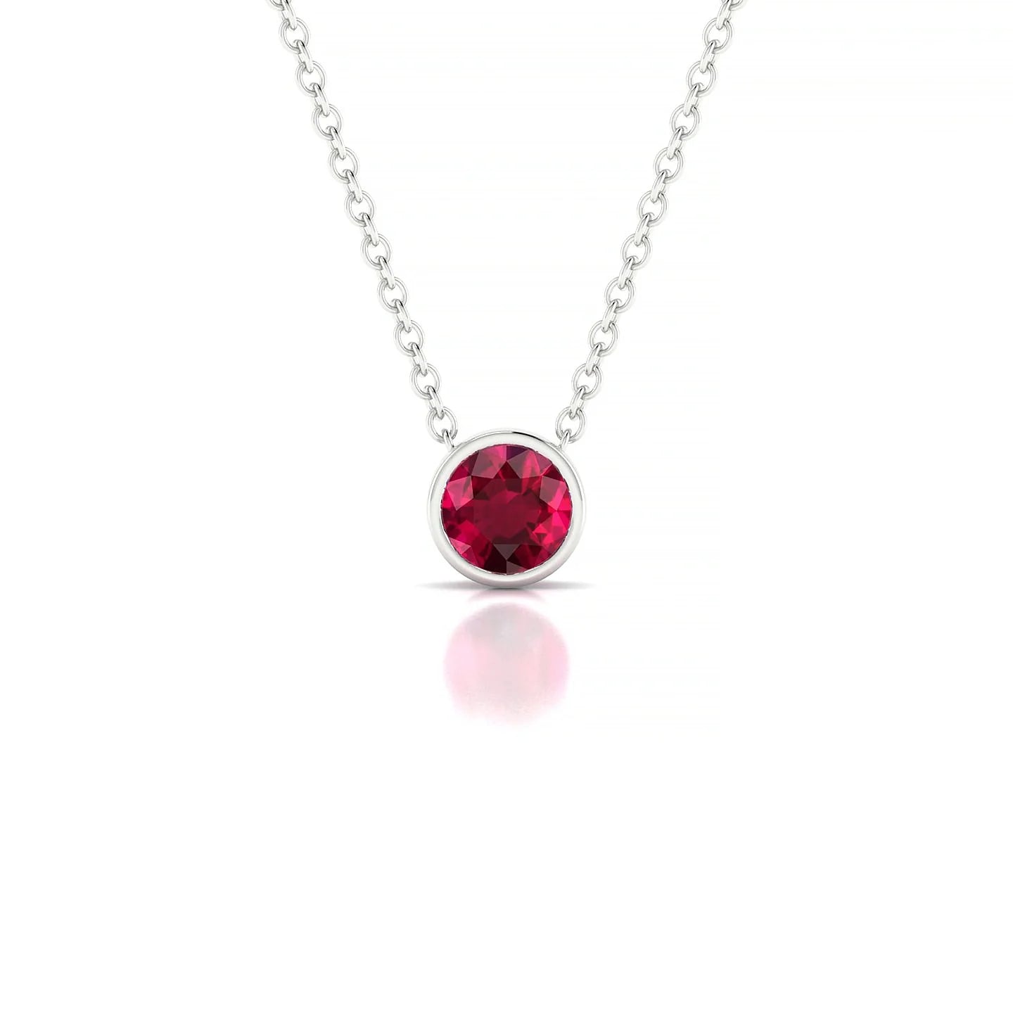 Glow | 18k White Gold 4.5 mm Round Ruby Pendant