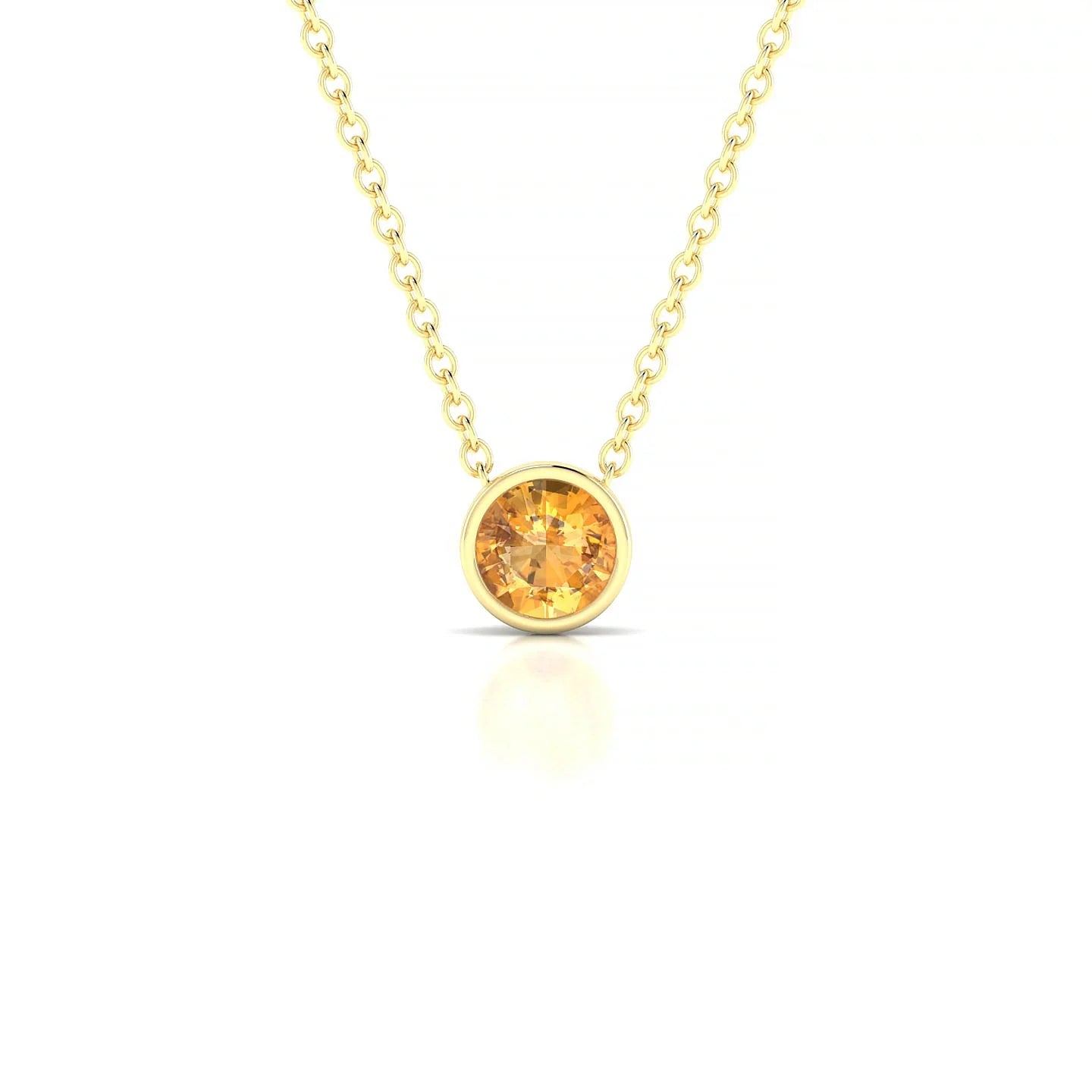 Glow | 18k Yellow Gold 4.5 mm Round Citrine Pendant