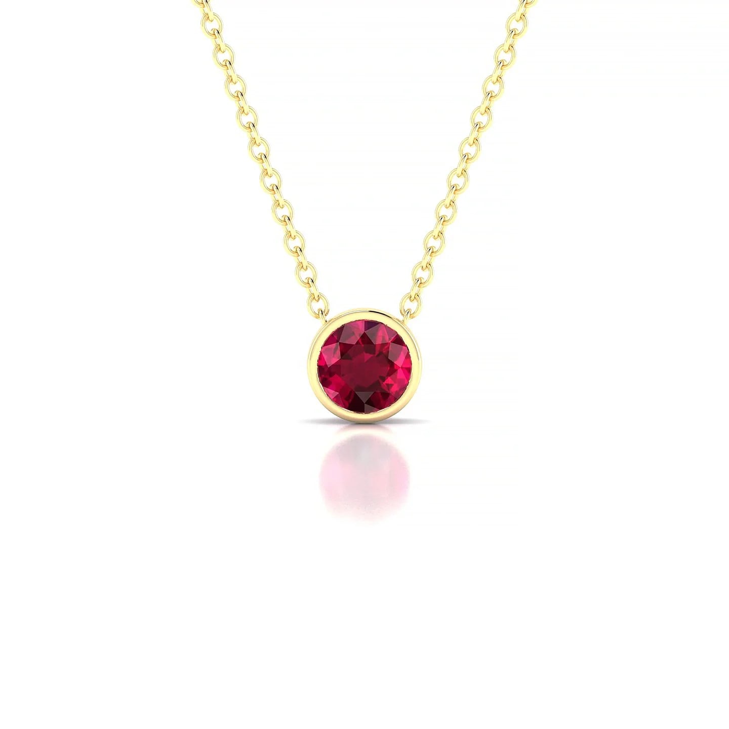 Glow | 18k Yellow Gold 4.5 mm Round Ruby Pendant