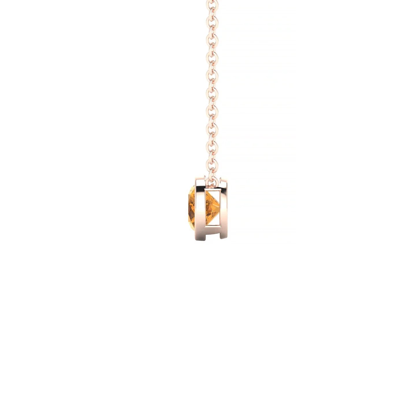 Glow | 18k Rose Gold 4.5 mm Round Citrine Pendant