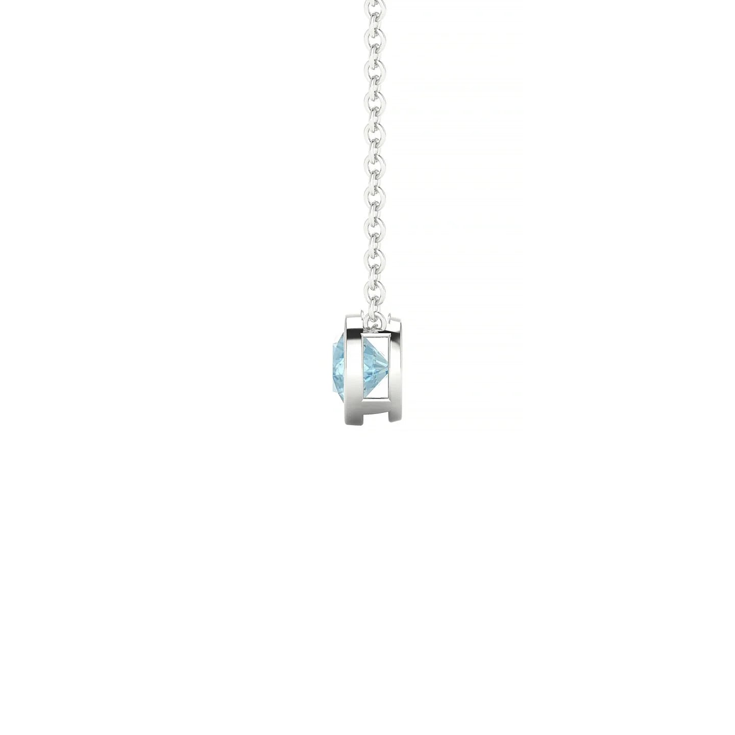 Glow | 18k White Gold 4.5 mm Round Aquamarine Pendant