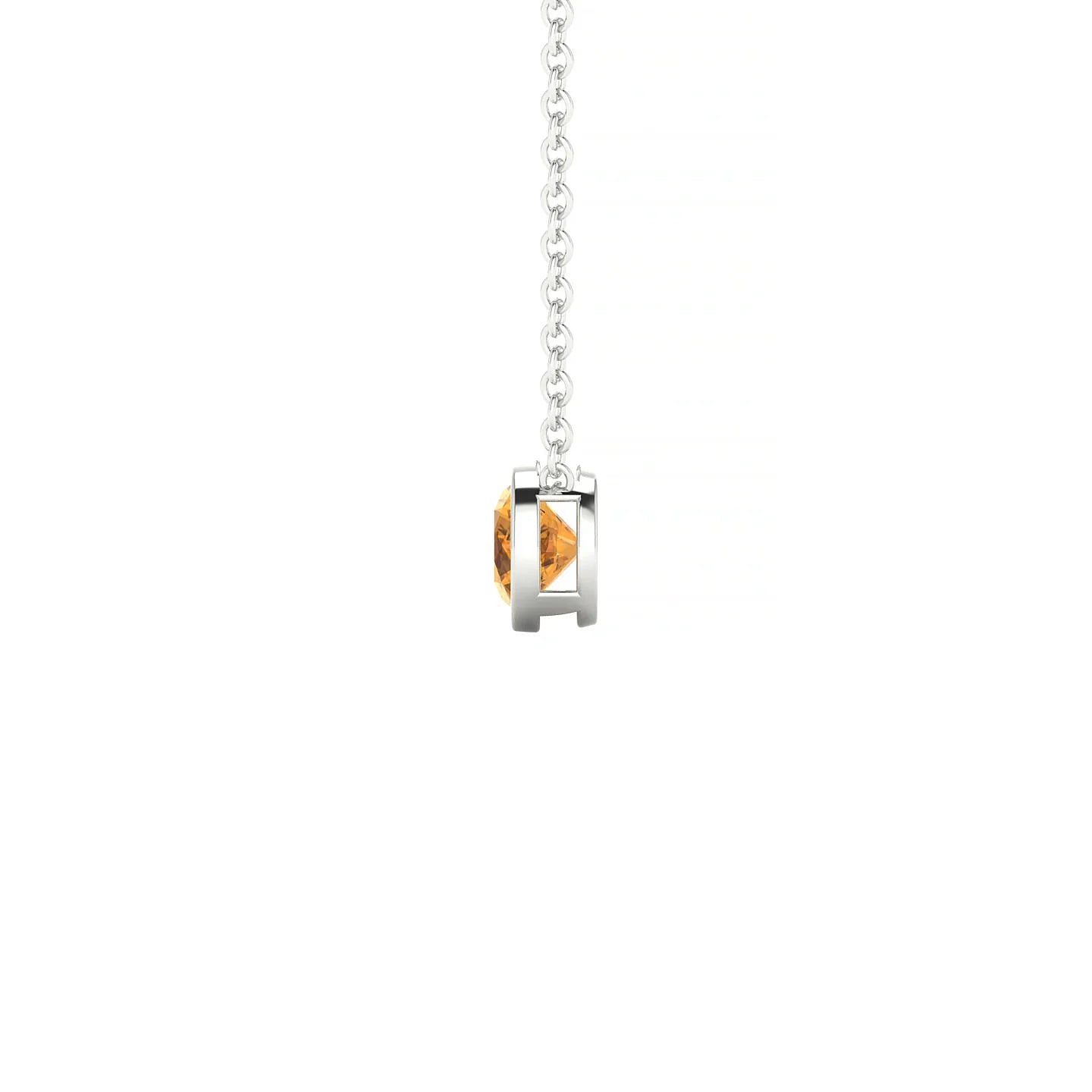 Glow | 18k White Gold 4.5 mm Round Citrine Pendant