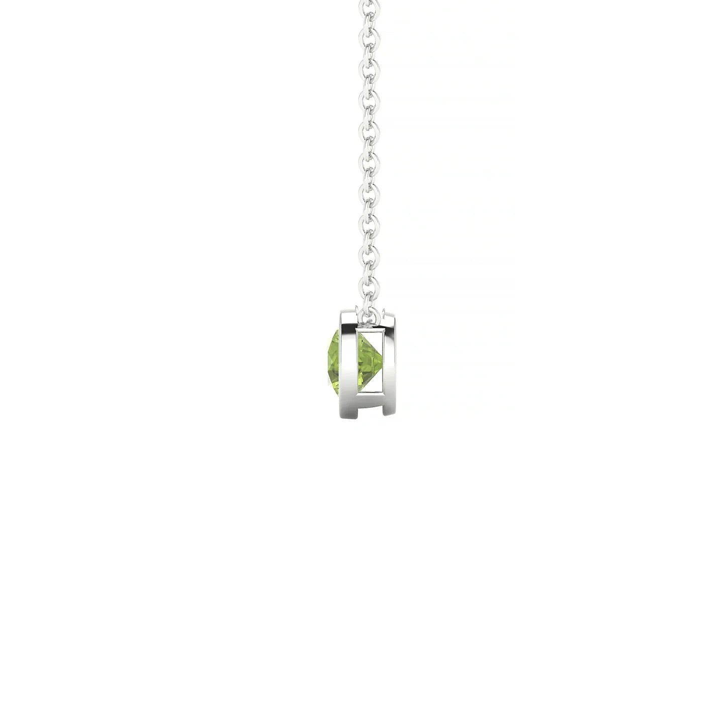 Glow | 18k White Gold 4.5 mm Round Peridot Pendant
