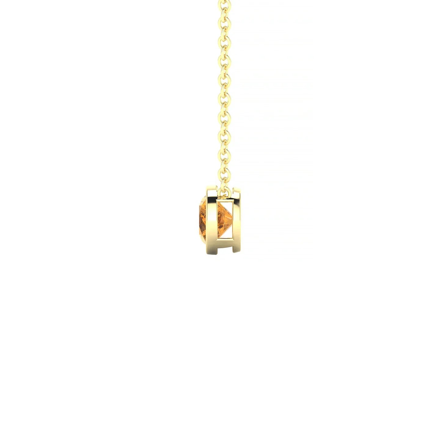 Glow | 18k Yellow Gold 4.5 mm Round Citrine Pendant
