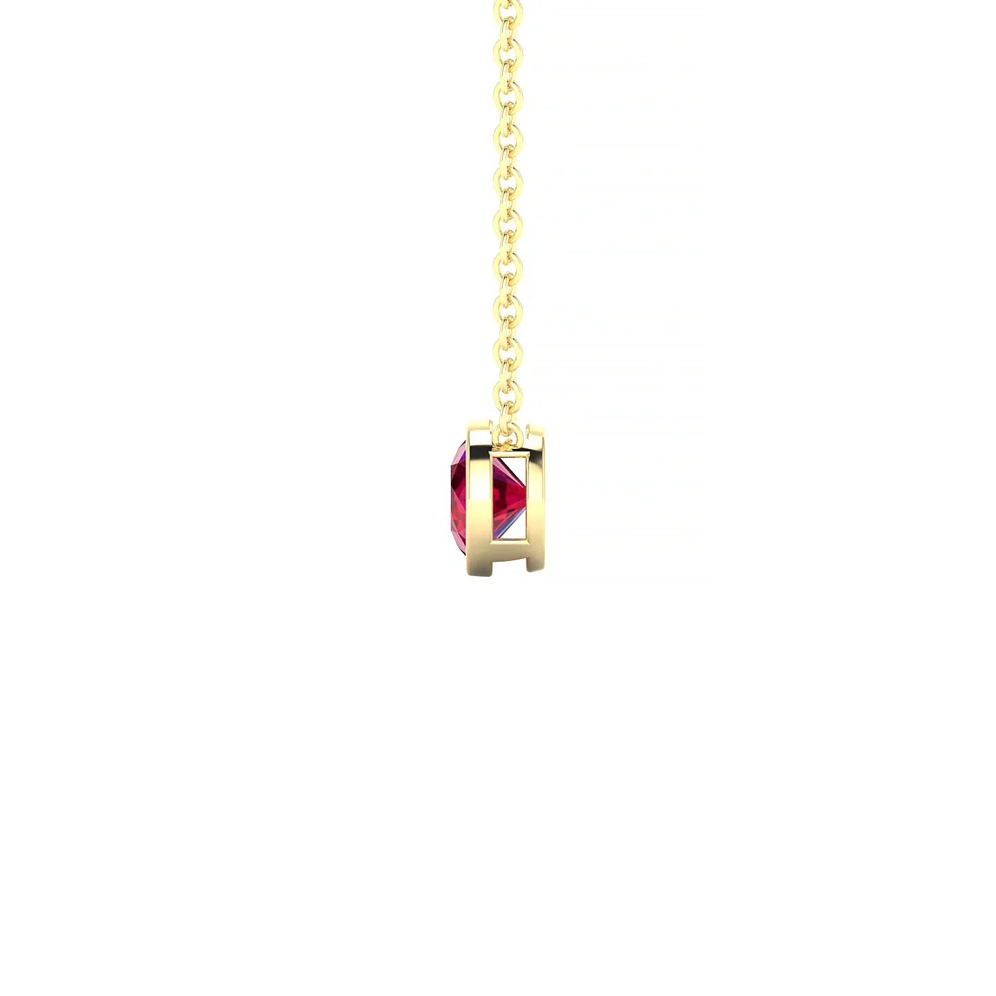 Glow | 18k Yellow Gold 4.5 mm Round Ruby Pendant