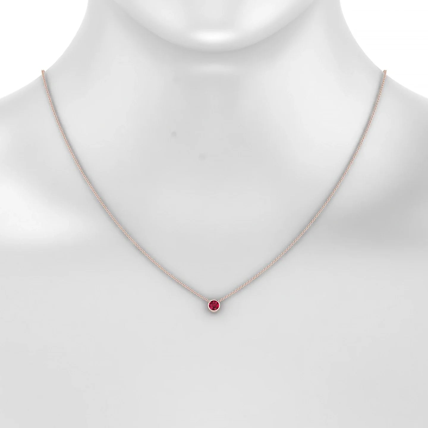 Glow | 18k Rose Gold 4.5 mm Round Ruby Pendant