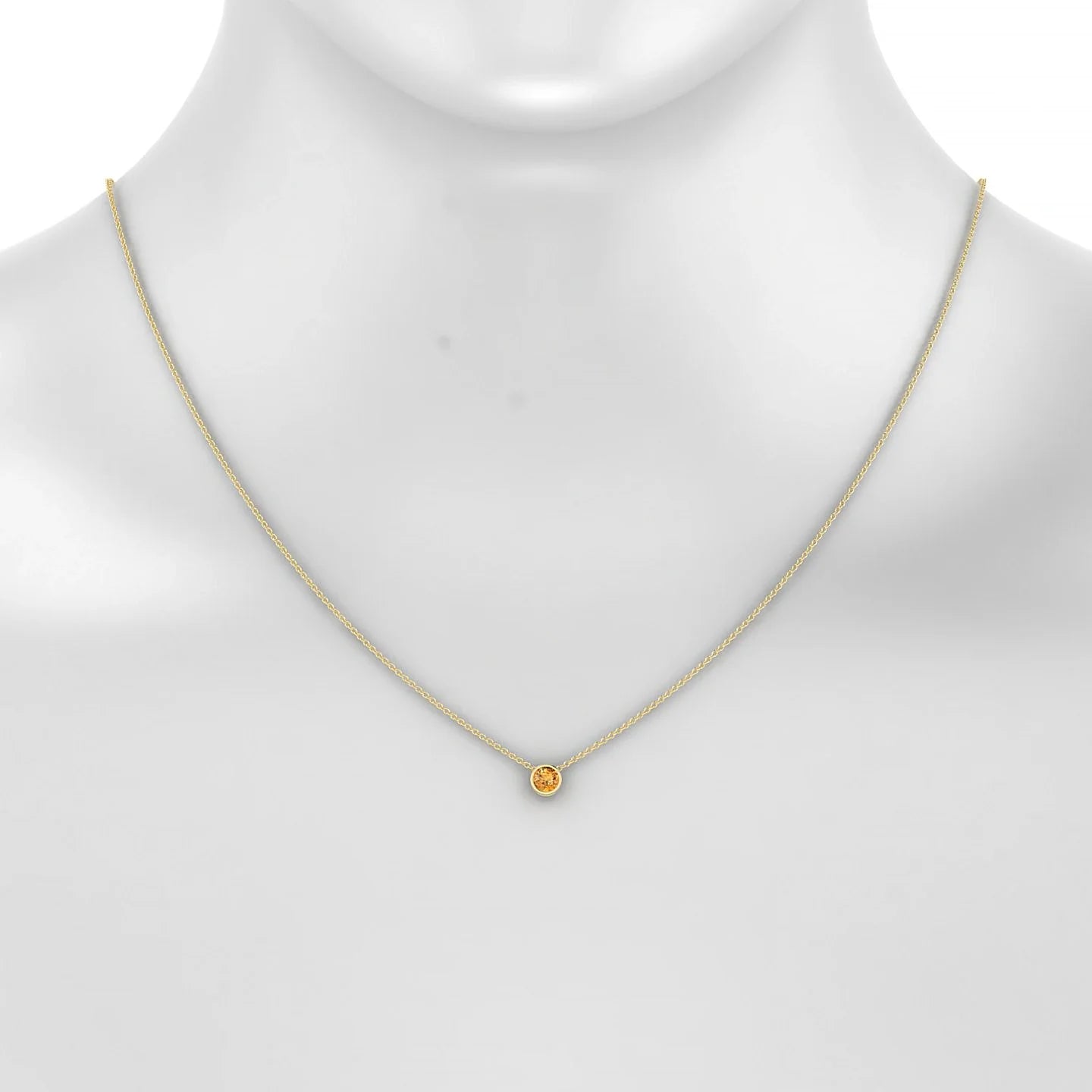 Glow | 18k Yellow Gold 4.5 mm Round Citrine Pendant