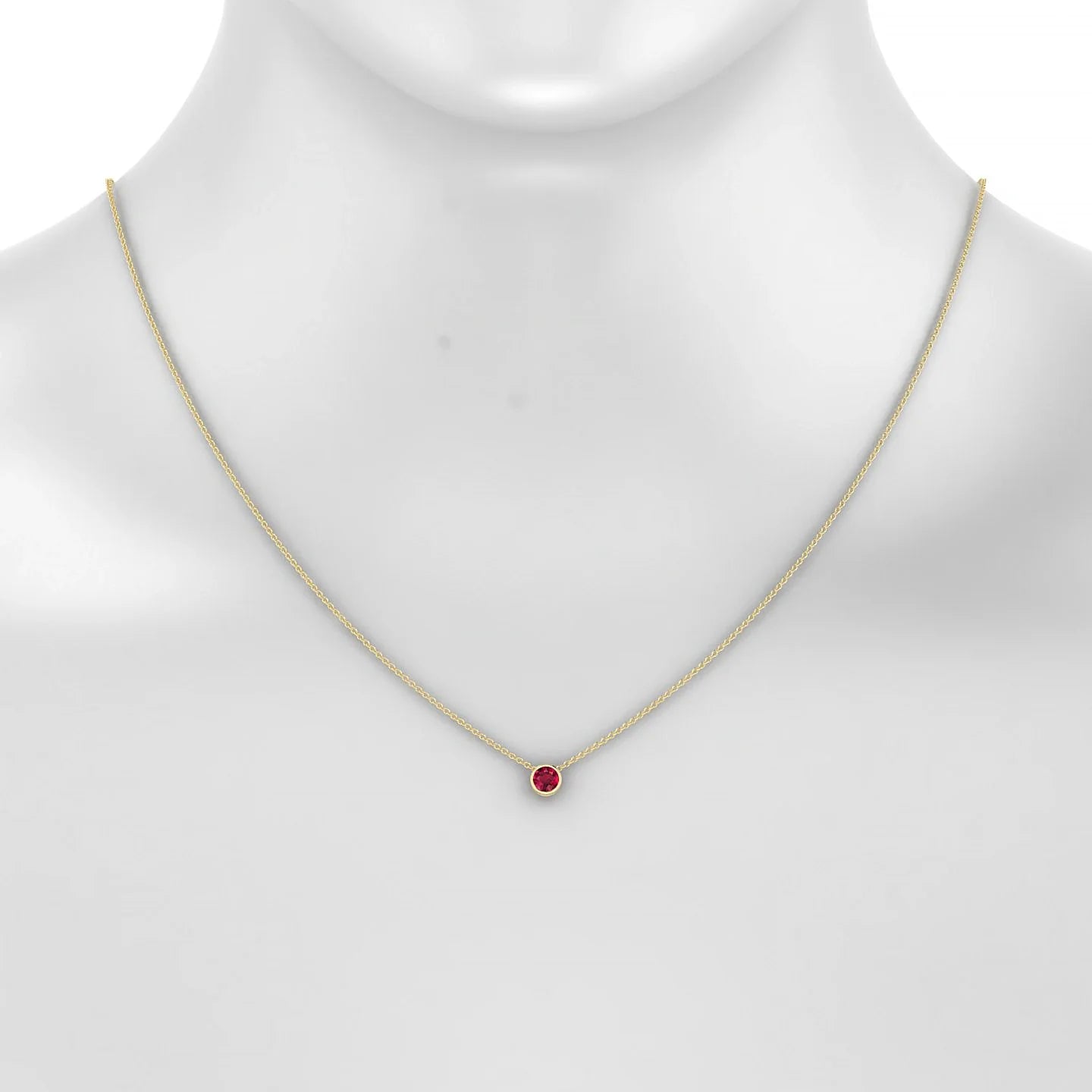 Glow | 18k Yellow Gold 4.5 mm Round Ruby Pendant
