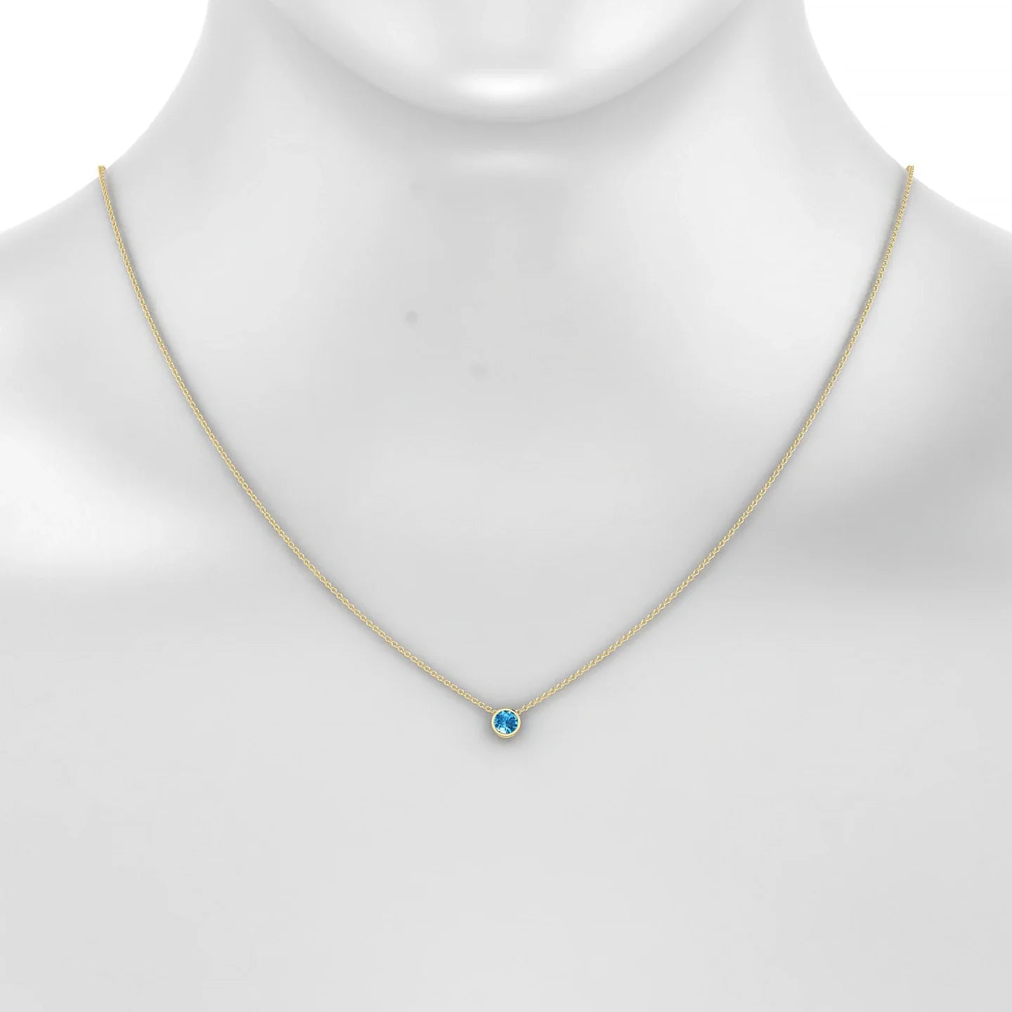 Glow | 18k Yellow Gold 4.5 mm Round Topaz Pendant