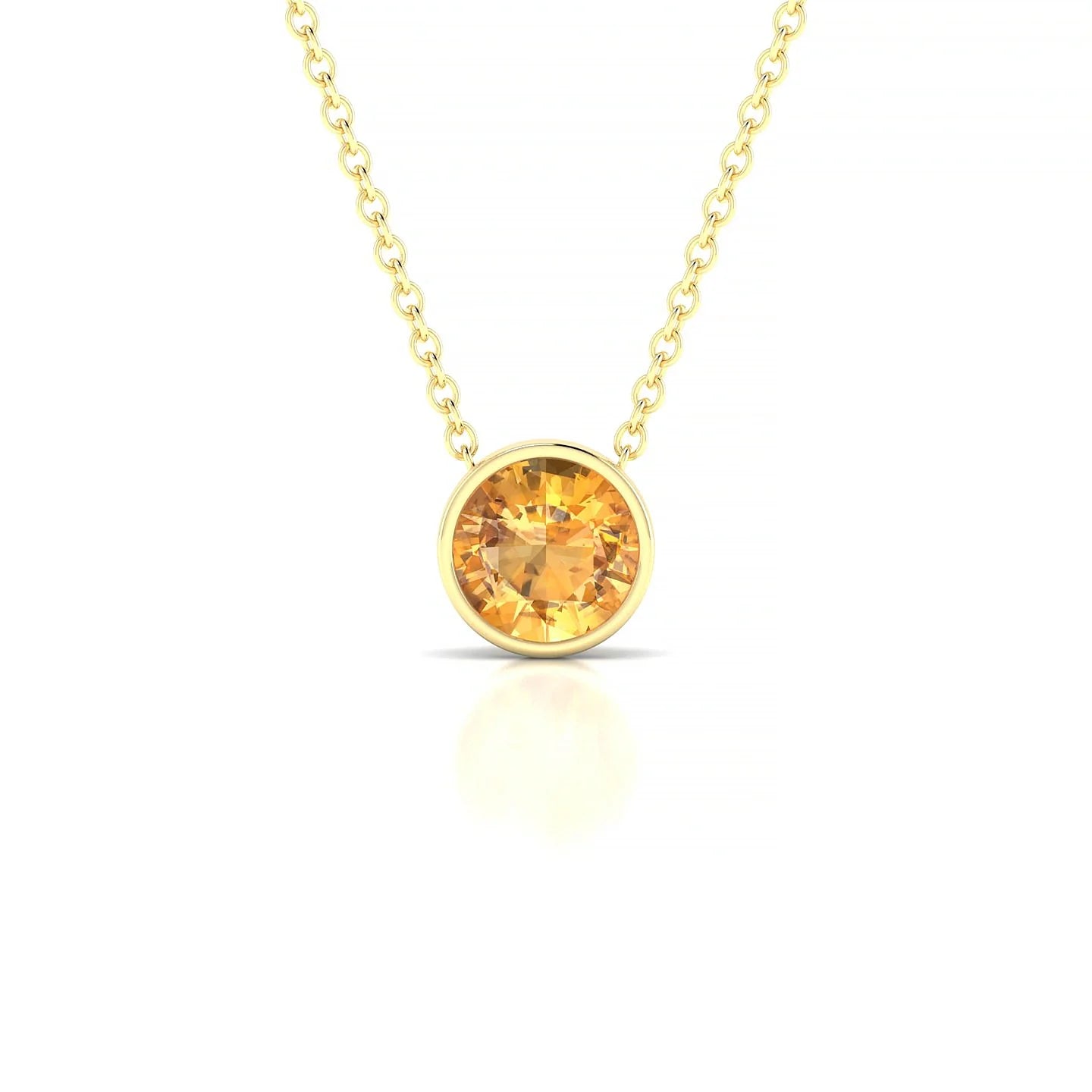 Glow | 18k Yellow Gold 6 mm Round Citrine Pendant