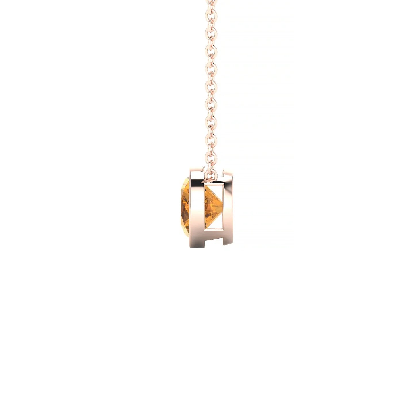 Glow | 18k Rose Gold 6 mm Round Citrine Pendant