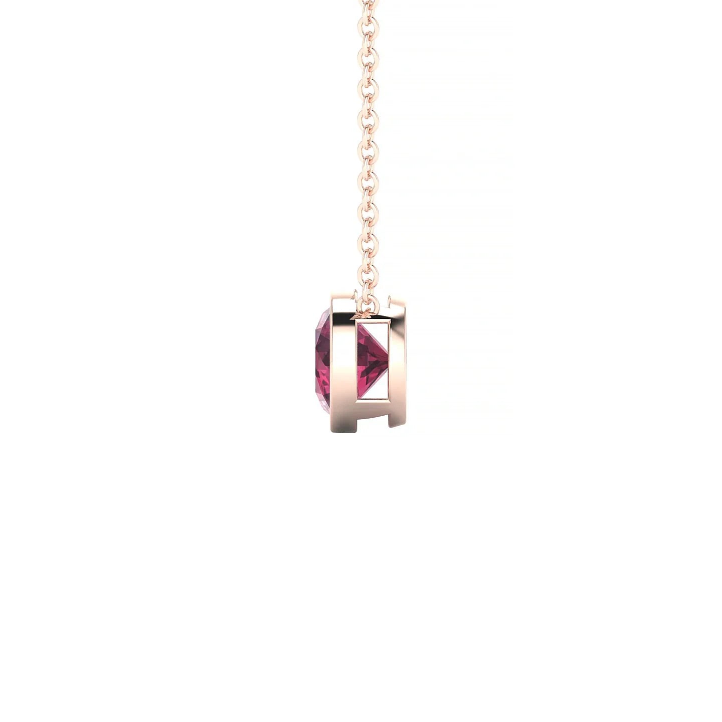 Glow | 18k Rose Gold 6 mm Round Rhodolite Pendant