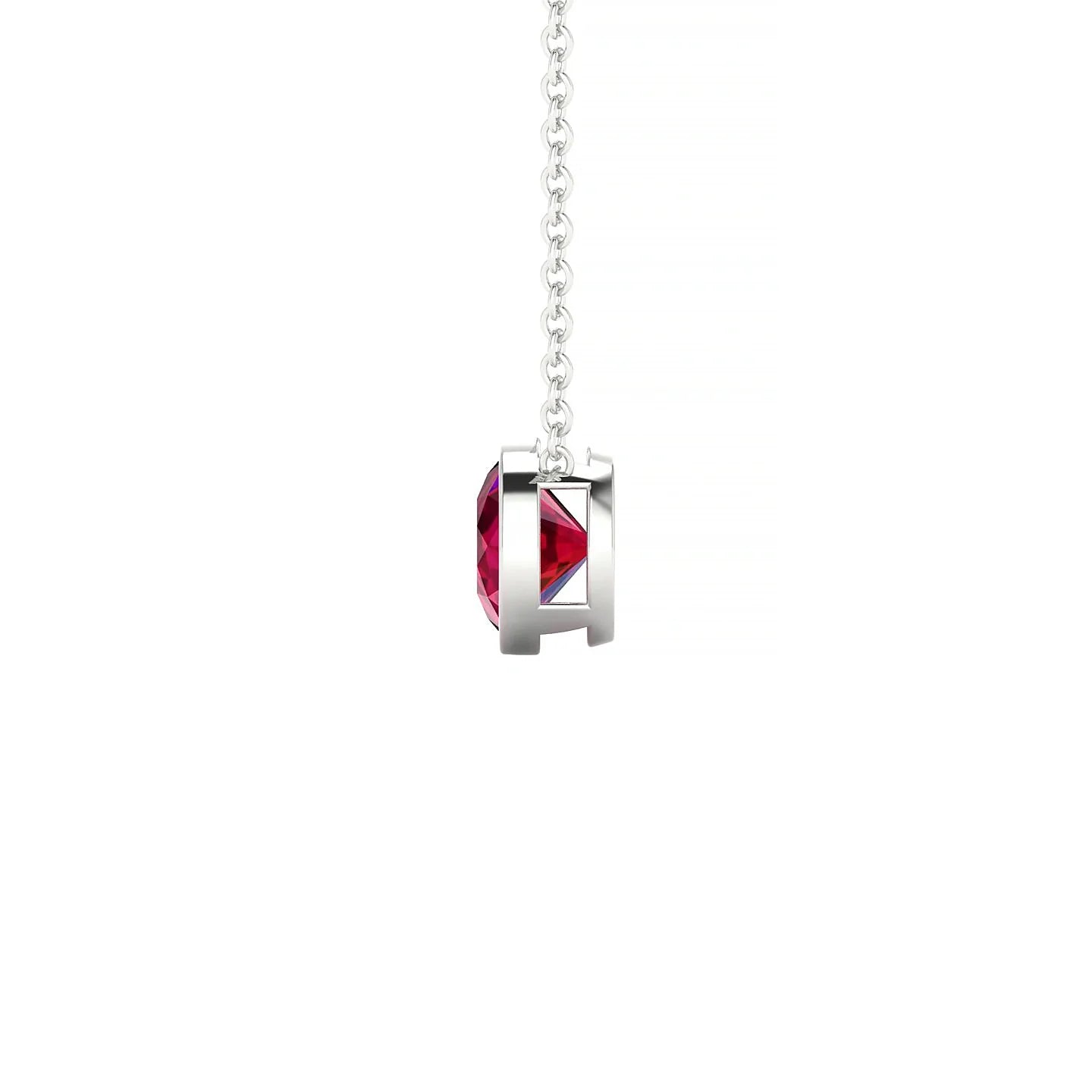 Glow | 18k White Gold 6 mm Round Ruby Pendant