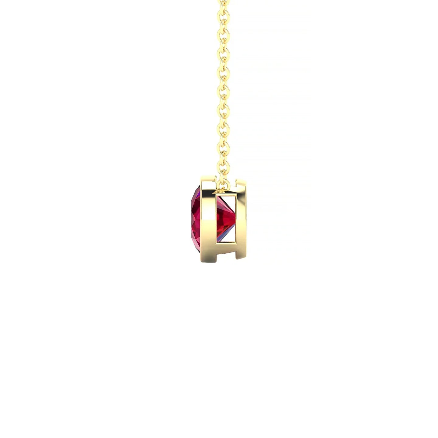 Glow | 18k Yellow Gold 6 mm Round Ruby Pendant