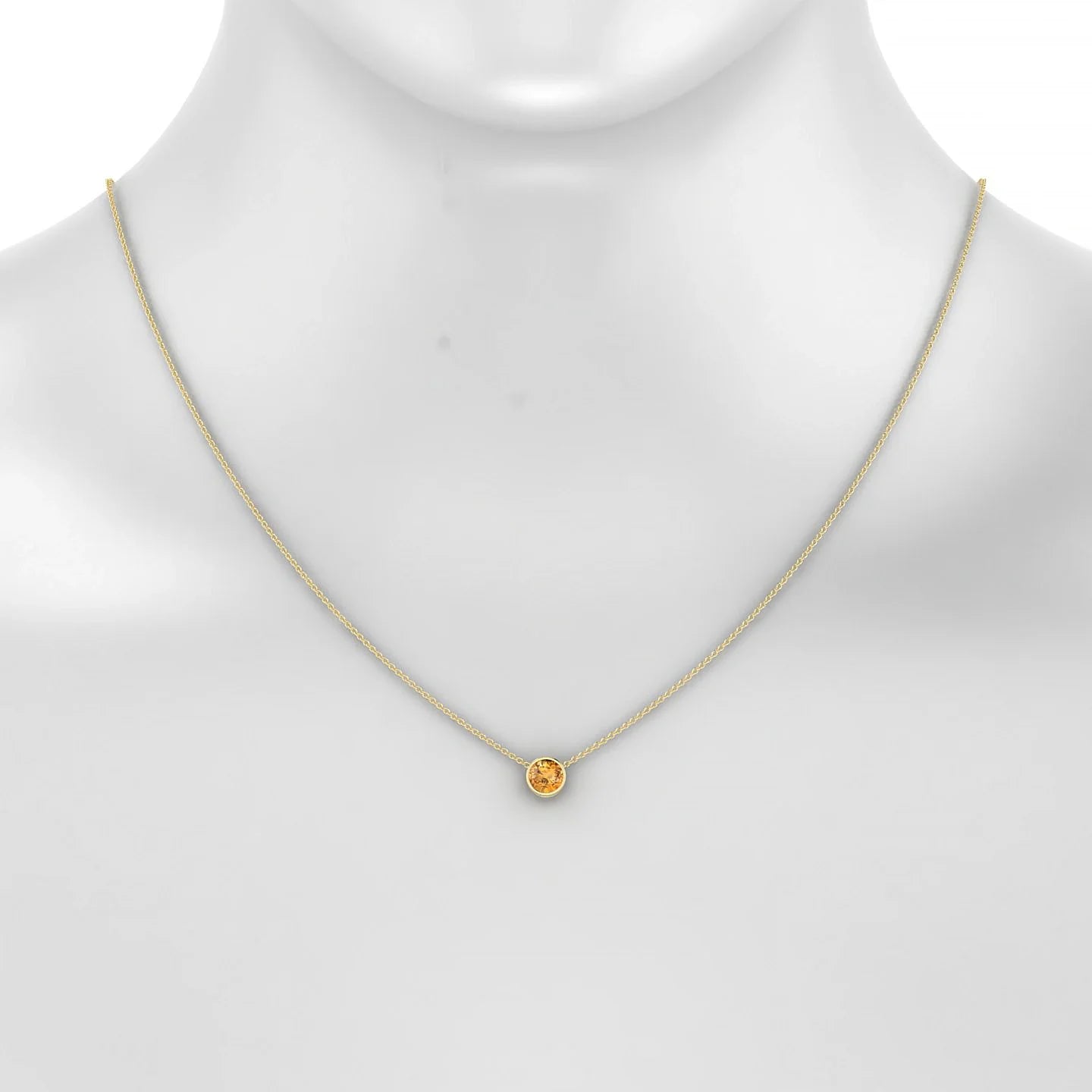 Glow | 18k Yellow Gold 6 mm Round Citrine Pendant