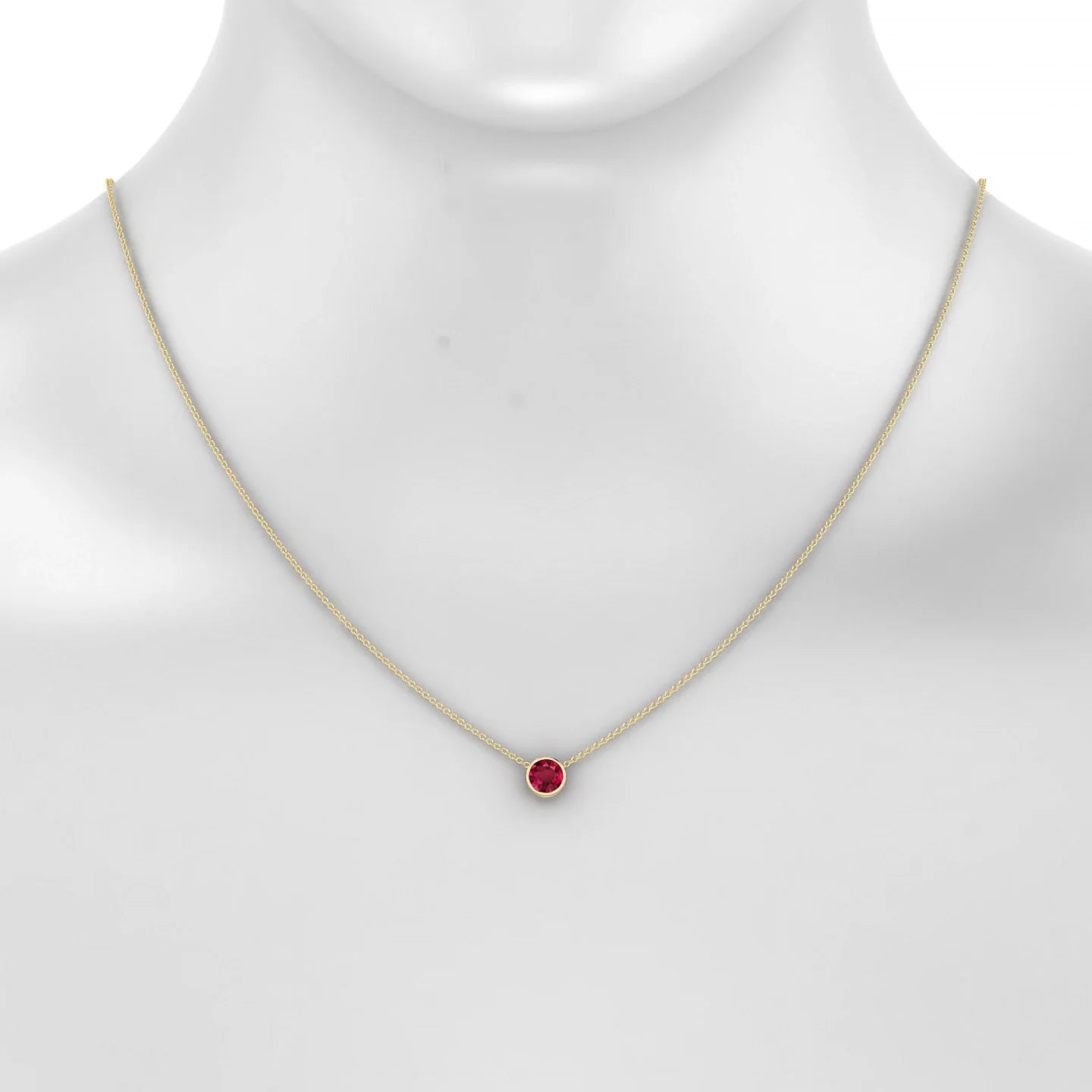 Glow | 18k Yellow Gold 6 mm Round Ruby Pendant