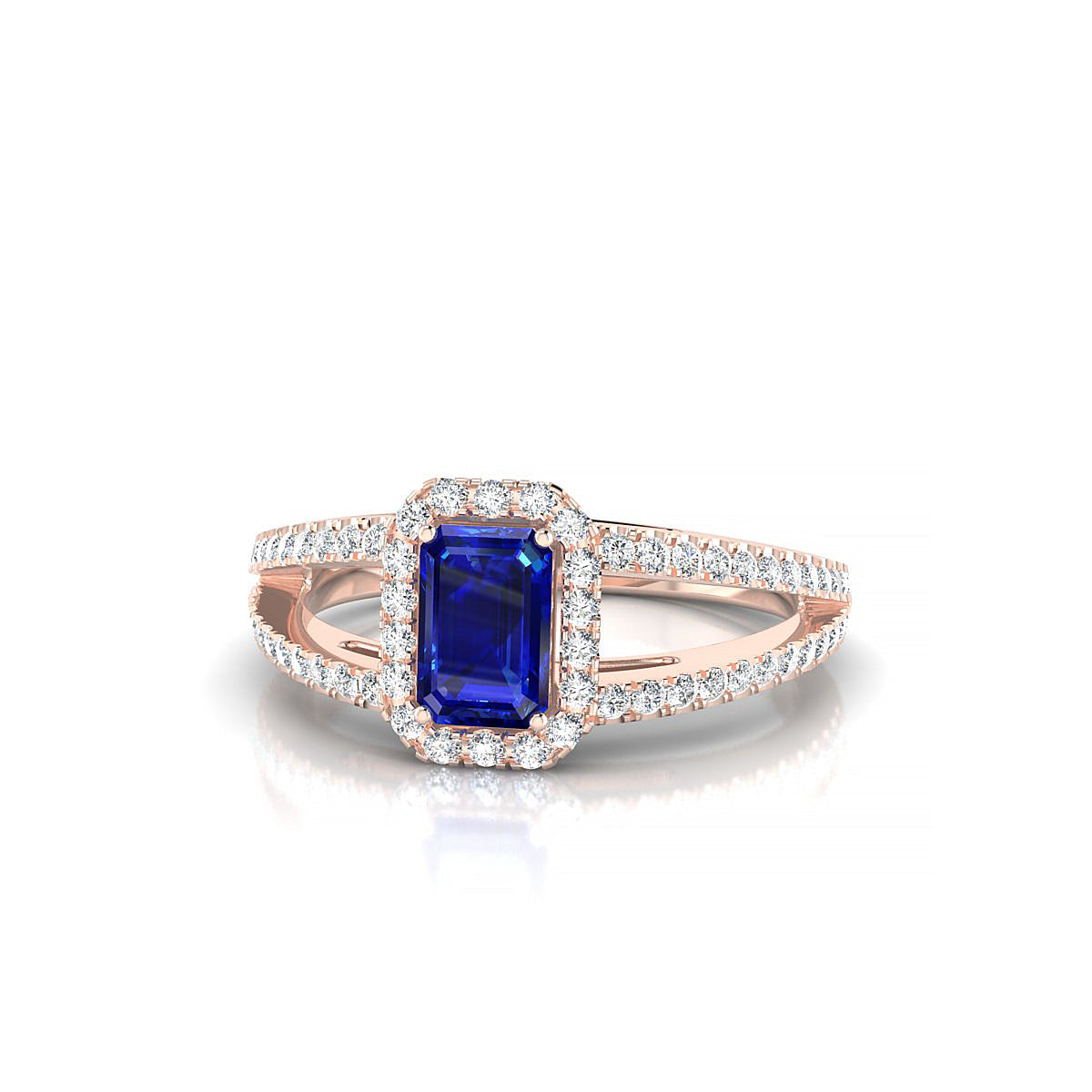 Grace | 18k Rose Gold 6 x 4 mm Emerald Sapphire Ring