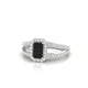 Grace | Halo Emerald Black Diamond Ring