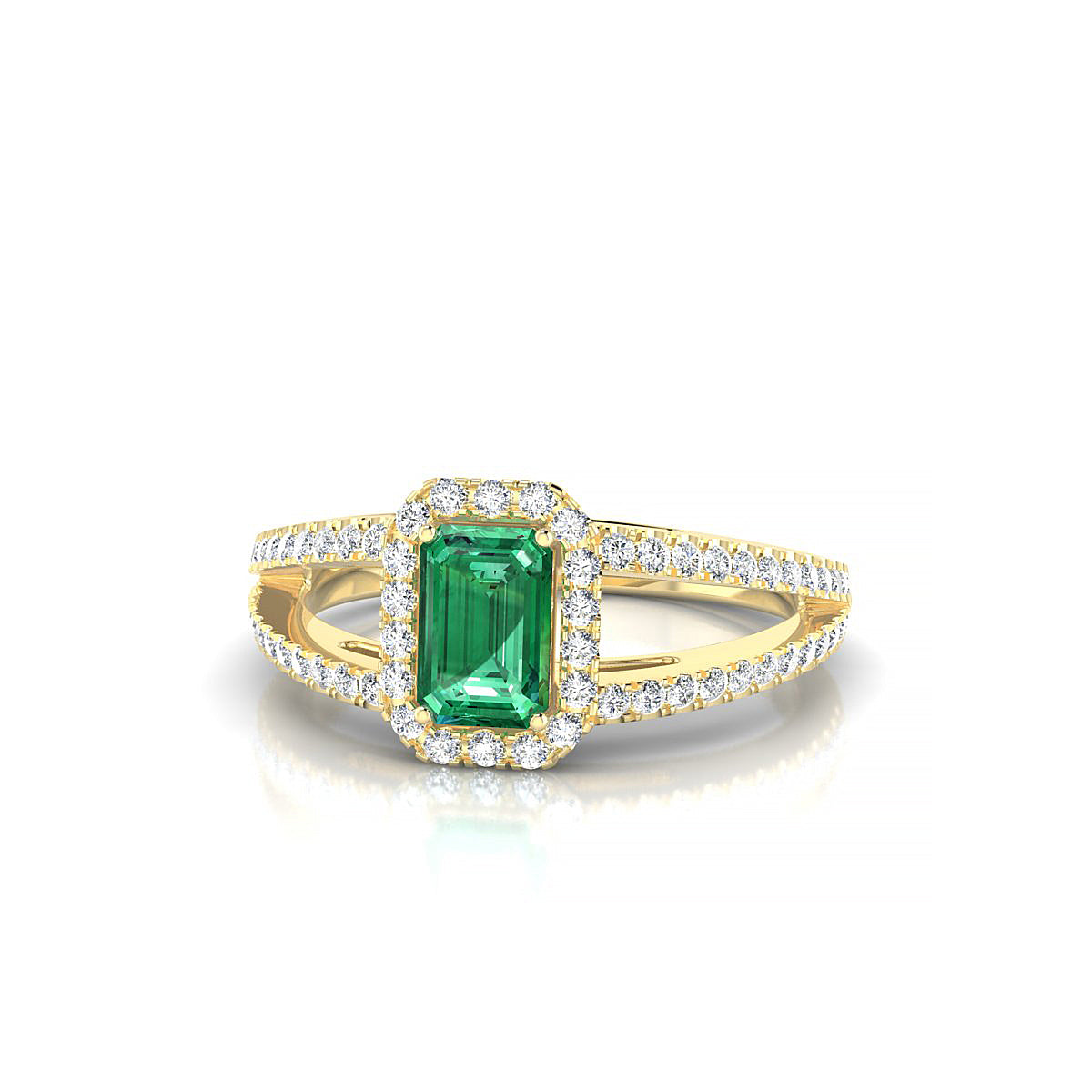 Grace | 18k Yellow Gold 6 x 4 mm Emerald Emerald Ring