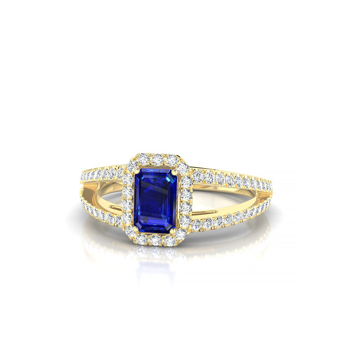 Grace | 18k Yellow Gold 6 x 4 mm Emerald Sapphire Ring