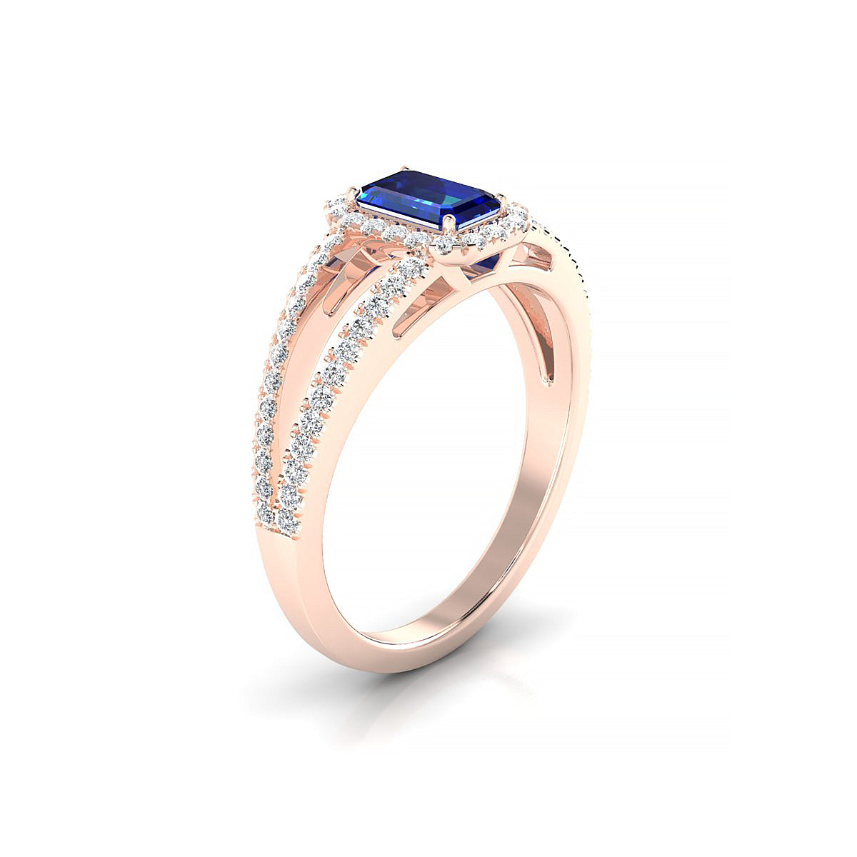 Grace | 18k Rose Gold 6 x 4 mm Emerald Sapphire Ring