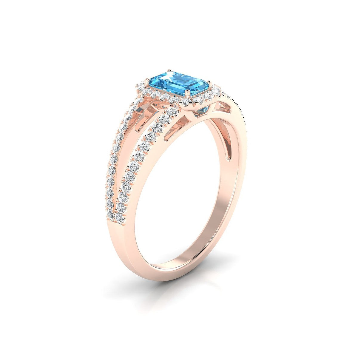 Grace | 18k Rose Gold 6 x 4 mm Emerald Topaz Ring