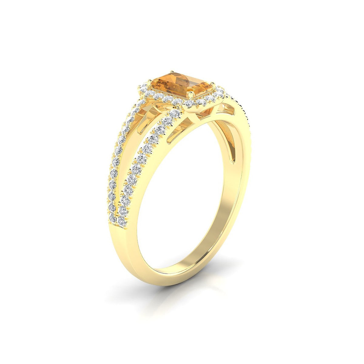 Grace | 18k Yellow Gold 6 x 4 mm Emerald Citrine Ring