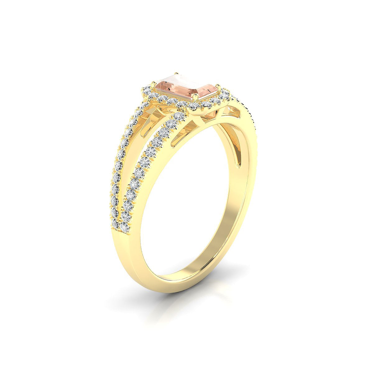 Grace | 18k Yellow Gold 6 x 4 mm Emerald Morganite Ring