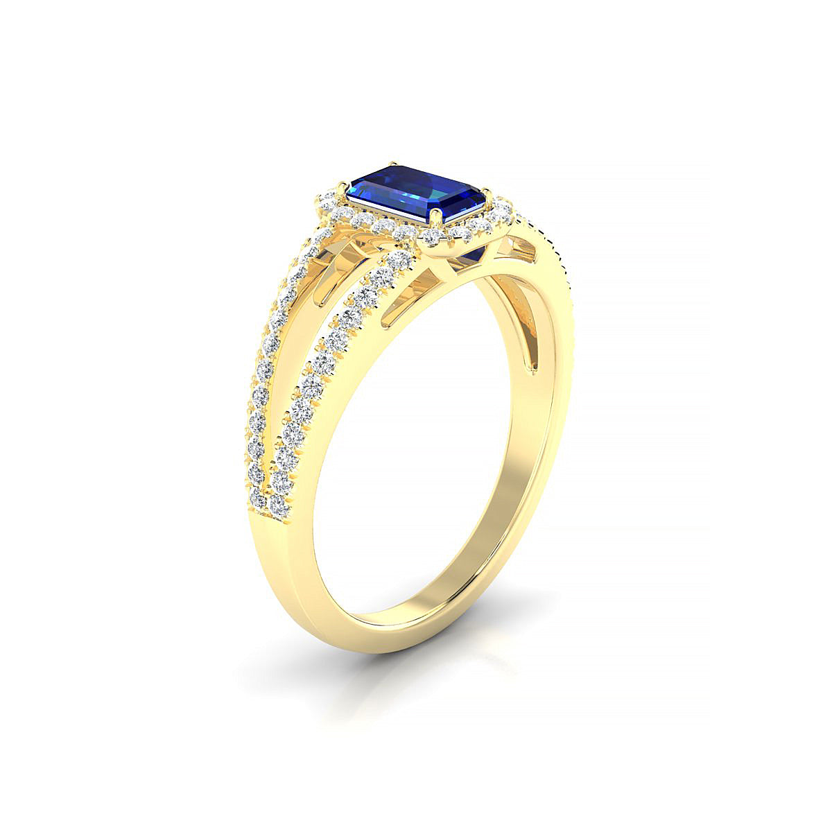 Grace | 18k Yellow Gold 6 x 4 mm Emerald Sapphire Ring