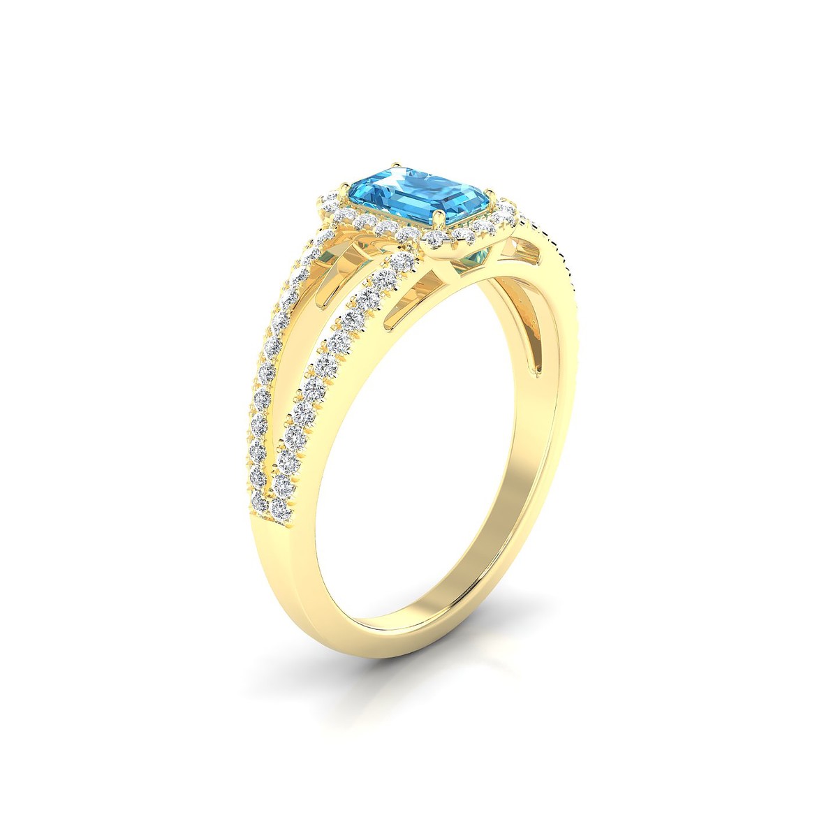 Grace | 18k Yellow Gold 6 x 4 mm Emerald Topaz Ring